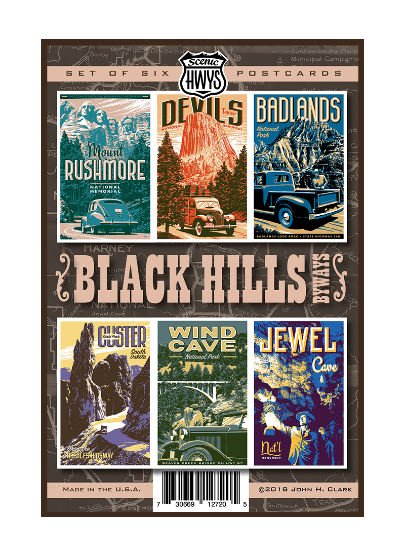 BHBpcsetborder Illustrations of vintage vehicles at National and State Parks