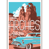 Illustration of vintage car at Arches National Park