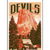 Illustration of vintage car at Devils Tower National Monument
