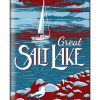 Vintage-style illustration of sail boat at the Great Salt Lake