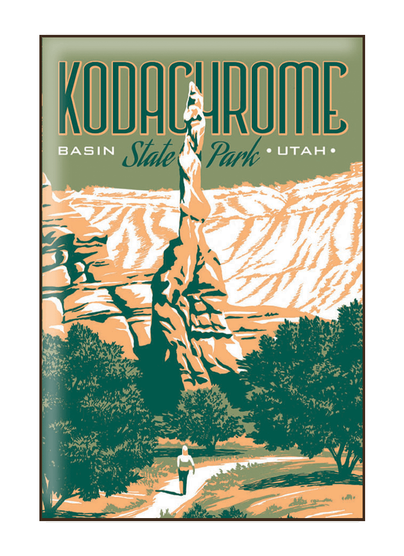 kodachrome-basin-state-park-magnet-border Vintage-style illustration of Kodachrome Basin State Park