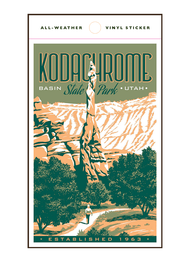kodachrome-basin-state-park-sticker-border Vintage-style illustration of Kodachrome Basin State Park