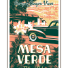 Illustration of vintage car at Mesa Verde National Park