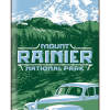 Illustration of vintage car at Mount Rainier National Park