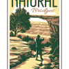 Vintage-style illustration of tourist at Natural Bridges National Monument