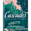 Illustration of vintage car at Liberty Mountain in North Cascades National Park