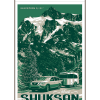 Illustration of vintage car at Mount Shuksan in North Cascades National Park
