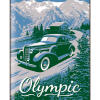 Illustration of vintage car at Hurricane Ridge in Olympic National Park