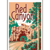 Illustration of vintage car at Red Canyon Utah
