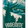 Illustration of vintage car at Yosemite National Park