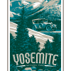 Illustration of vintage car at Yosemite National Park