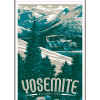 Illustration of vintage car at Yosemite National Park