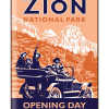 Illustration of vintage car at Zion National Park
