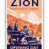 Illustration of vintage car at Zion National Park